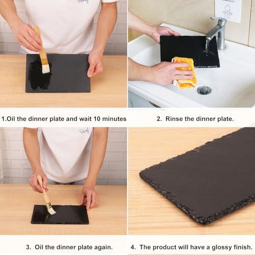 7 Pack 10 x 6 Inch Slate Cheese Boards, Black Rectangle Slate Charcuterie Boards, Natural Charcuterie Stone Plates for Parties, Gifts, and Special Events, Cheese, Sushi, Food. - size: 7 Pack 10 x 6 Inch