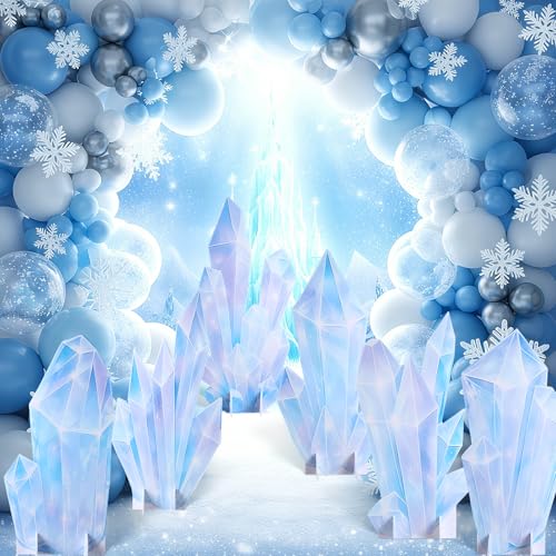 Novabright 6 Pcs Icicle Style Standees Standup Cutout Backdrop Photo Props Theme Party Decorations for Birthday Party Supplies Baby Shower Classroom Halloween Decor(White) - color: White, style: Icicle Style