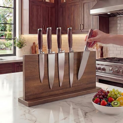THMINS Extra Large Magnetic Knife Holder, 16 x 9 Inches Double-Sided Magnetic Knife Block Universal Multi-function Display Rack for Kitchen Counter (Dark Gray) - size: 16x9 Inch Dark Gray
