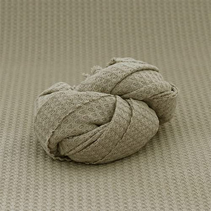 Newborn Photography Props Blanket Wrap Soft Knitted Stretch Baby Boys Girls Photoshoot Prop Cloth (Khaki) - color: Khaki