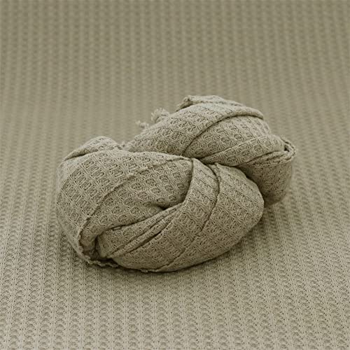 Newborn Photography Props Blanket Wrap Soft Knitted Stretch Baby Boys Girls Photoshoot Prop Cloth (Khaki) - color: Khaki