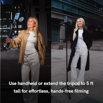 Content Creator Kit with LED Video Light, Microphone & Tripod – Video Recording & Vlogging Kit for YouTube, TikTok & Smartphone Content Creation | Portable Creator Lighting Kit with Bluetooth Remote