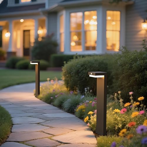 20.5" Solar Pathway Lights - Walkway Solar Lights for Outside - PIR Sensor & Two Lighting Modes - Rechargeable Battery Lasts Up to 55 Hours - 3000K - IP44 Weather Resistant - 2 Pack - size: 2 Pack Landscape Lights