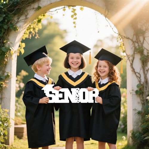 Large Senior 2026 Sign Graduation Decorations Class of 2026 Photo Booth Props for Photoshoot, Graduation Table Centerpieces for Senior Night Decor Letter Sign Grad Party Supplies - White