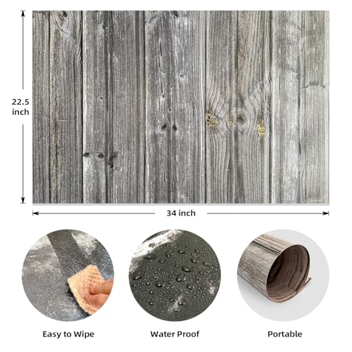Photography Backgroud Table Top Paper Pack with 6PCS Double Side Colored Pattern 22 * 35 Inch Full Size Waterproof Backdrop for Food Makeup and Casual Item Photography