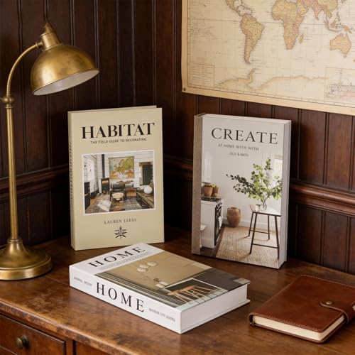 3 PCS Faux Decorative Books for Home Decor-Coffee Table Books Decor-Aesthetic Fake/Faux Books for Decoration,libros Decoration for Coffee Table, Shelf Accessories (3-Home Create Habitat) - color: 3-home Create Habitat