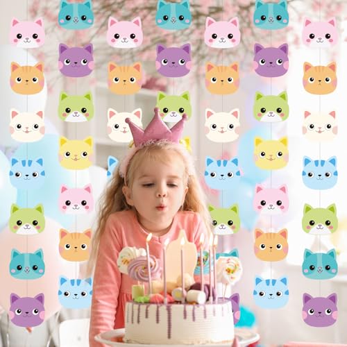 Xinnun 8 Pcs Cat Dollhouse Party Decorations Doll House Hanging Banner Garland Doll of House Birthday Party Decorations Dollhouse Wall Decor for Pet Kitty Themed Birthday Supplies (Cat) - style: Cat