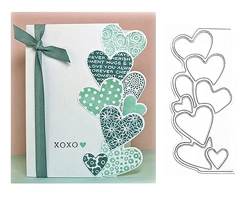 Scrapbooking Die-Cuts for Card Making, Christmas Metal Cutting Dies, Paper Craft Punch Template, Background Embossing Stencils, DIY Album Décor (Heart Border-12.5x5.7cm) - color: Heart Border-12.5x5.7cm