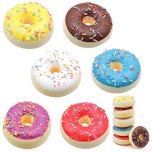 6 PCS Artificial Doughnuts for Display, Realistic Cute Fake Doughnut, Faux Doughnut Model for Bakery Shop Display, Photography Props, Home Decoration
