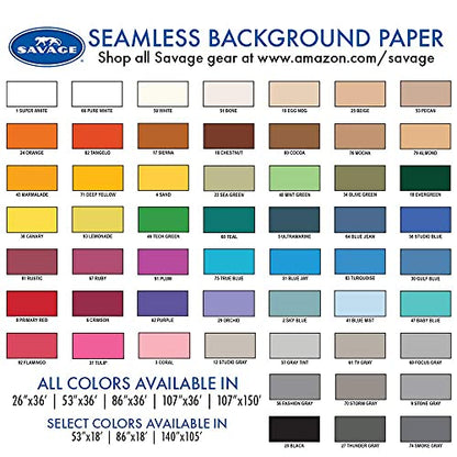 Savage Seamless Background Paper - #20 Black (107 in x 36 ft) with Free 2" x 4yd Black Gaffer Tape