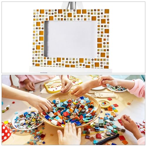 MECCANIXITY Stained Glass Sheet Mosaic Tile 7.9 Inch x 5.9 Inch Teal Stained Glass Sheets for Crafts DIY, Art Project - color: Teal