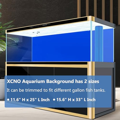 XCNO Blue Black Aquarium Background Poster Fish Tank Background Wallpaper Aquarium Backdrop Double-Sided Fish Tank Decorations Paper 16"x 33" - size: 15.6" H x 33" L