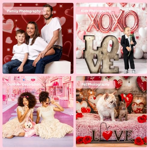 Kate Valentine's Day Backdrop for Home Decoration Red Roses Curtain Background Photo Fabric Studio Props 10x6.5ft