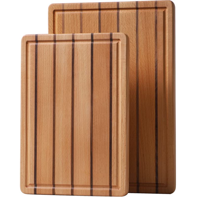 Solid Wood Cutting Board for Steak & Pizza, Durable Chopping Block for Kitchen & Restaurant, 13" x 9" x 0.8", Ideal for Veggies & Cooked Meat