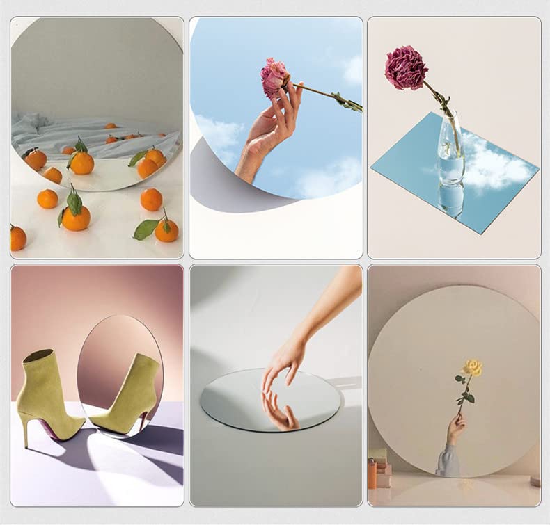 Acrylic Mirror Product Photography Props Mirror Set Photo Background Photoshoot Props Reflective Display Sheet(7Pcs)
