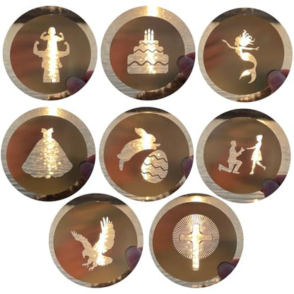 16Pcs Unique Round Gobos Kit for Optical Snoot,86mm/3.4in(B Size) Metal Plate Patterns for Spotlight Attachment Compatible with Aputure Spotlight Mount,for Portraits/Product/YouTube/YouTube - style: 16P- 86mm Patterns