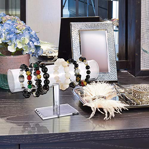 Maitys Hovering Acrylic Bracelet Display Stand T Bar Jewelry Holder Watch Bangle Organizer for Necklace Pendants Anklet Home(Clear)
