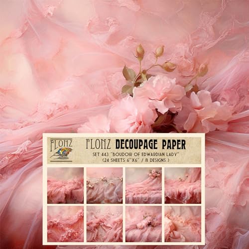 Decoupage Paper Pack (24 Sheets 6"x6") Boudoir of Edwardian Lady # Vintage Styled Pattern Paper for Decoupage, Craft and Scrapbooking - color: FortyOne