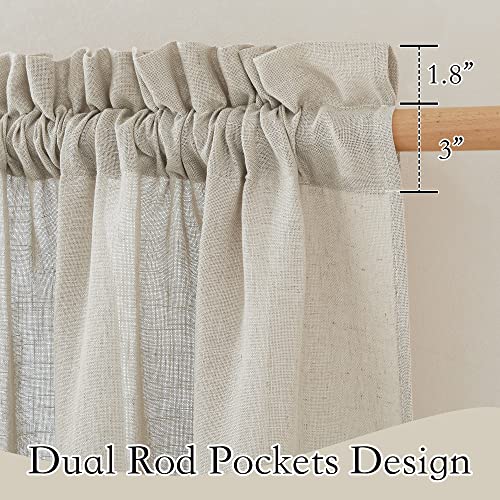 RYB HOME Angora Semi Sheer Curtains 95 inches Long, Light Filtering Half Privacy Window Curtains & Drapes for Office Dormitory High Traffic Area, W 34 x L 95 inches, 2 Panels Set - color: Angora, size: 34"W x 95"L (Pack of 2)