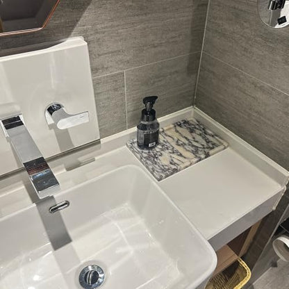 Real Natural Marble Tray Genuine Calcutta Viola Marble Stone Tray for Bathroom/Kitchen Counter (Calacatta Viola, 12" x 8") - color: Calcutta Viola