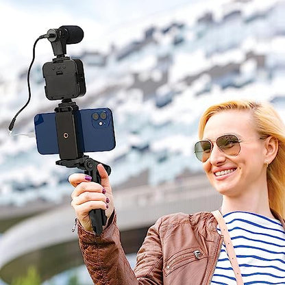 Phone Vlogging Kit with Microphone, LED Light & Tripod – Smartphone Video Recording Kit with Remote for YouTube, TikTok & Content Creators - size: 2) Beginner Kit