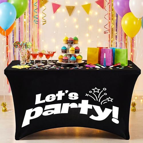 Gilprop Photo Booth Table Cloth Photo Booth Props Accessories Rectangle Tight Table Background for Indoor Outdoor Party Photography Decoration Graduation Wedding Birthday Bachelorette(Party,4ft) - size: 4ft, style: Party
