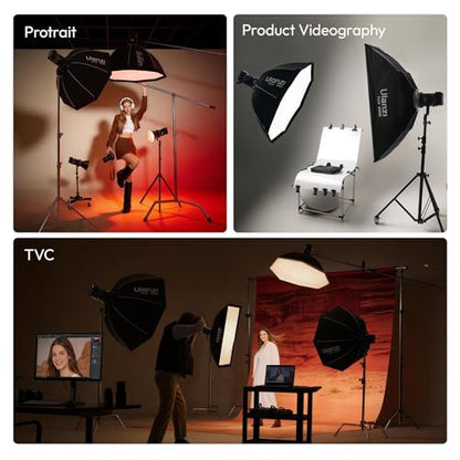 Ulanzi QS80 31.5inch/80cm Softbox Octagonal Quick Release Bowens Mount Soft Box with Diffusers,Honeycomb Grid,Storage Bag, Compatible with Most Standards Mount and Ulanzi VL-120C,VL-120Bi,VL-200Bi