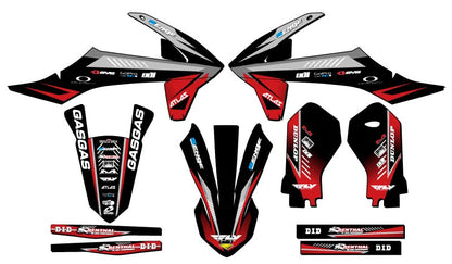 2021-2024 MC-E 3 Surge Black Senge Graphics Base Kit Compatible with GASGAS - color: Black, size: Base Kit
