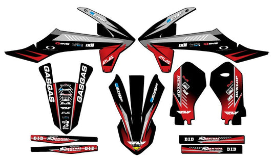 2021-2024 MC-E 3 Surge Black Senge Graphics Base Kit Compatible with GASGAS - color: Black, size: Base Kit