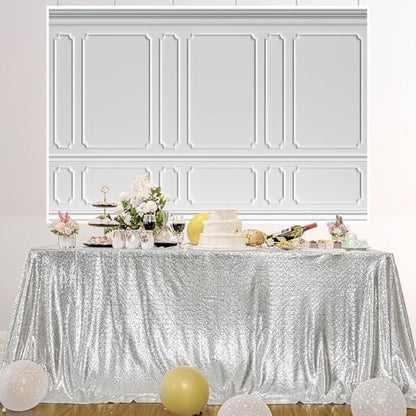 AOFOTO 6x4ft Room Photo Backdrop White Living Room French Classic Frame Wall Photography Background Office Video Conference Meeting Background Adult Children Portrait Photoshoot Backdrop - color: white, size: 6x4ft