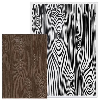 Glodecart Tree Annual Ring Background Embossing Folder, Plastic Textured Impressions Tree Wood Grain Embossing Folder Template for Card Making Scrapbooking Paper Craft Album Stamps DIY Décor