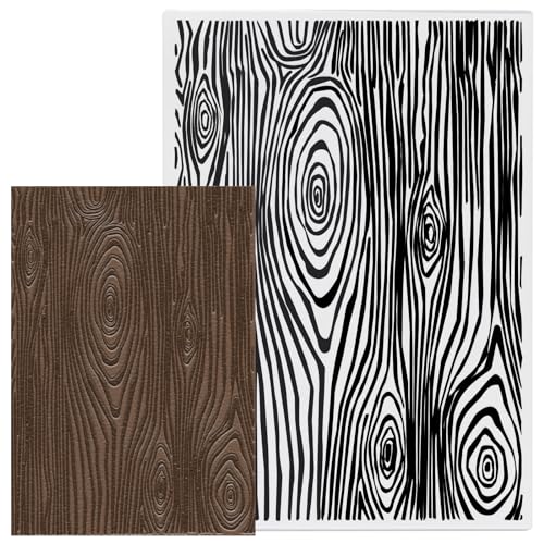 Tree Annual Ring Background Embossing Folder, Plastic Textured Impressions Tree Wood Grain Embossing Folder Template for Card Making Scrapbooking Paper Craft Album Stamps DIY Décor