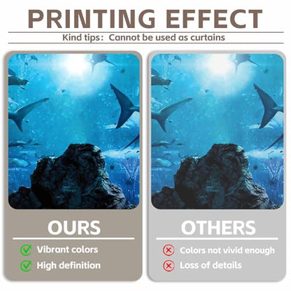 Fabric 10x8ft Shark Theme Photography Backdrop Underwater Deep Ocean Animals Fish Background Aquarium Kids Party Decorations Photo Banner Props - size: 10'x8'