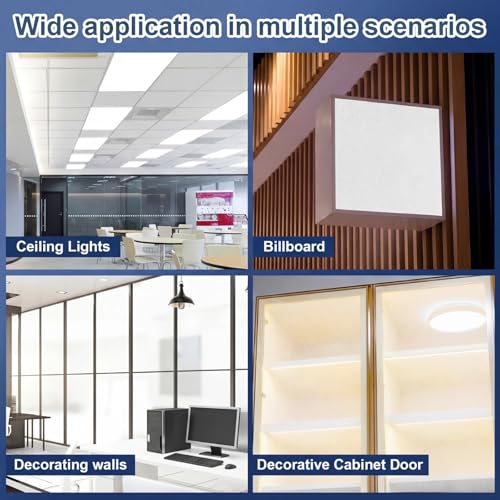 Pushglossy 4 Pack 23.75" x 47.75" x 0.08" Frosted Fluorescent Light Diffuser Panels, Translucent Polystyrene Sheet Replacement for 2x4ft Drop Ceiling Lights for Classroom Office Home - size: 23.7" X 47.7" X 0.08"
