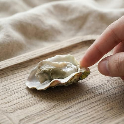 Toyvian 4pcs Artificial Oysters, Fake Shellfish Seafood Model Scallop Food Photography Prop Food Sample Display for Home Kitchen Party Decoration B