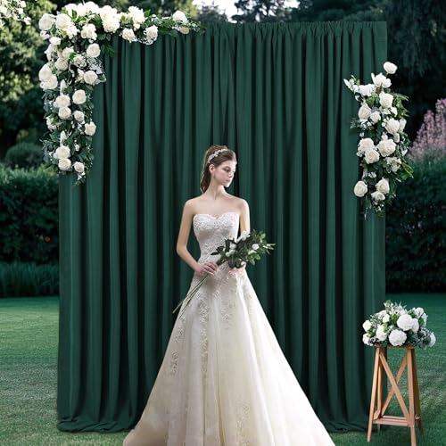 Green Backdrop Curtains 10ft x 10ft: Polyester Photo Backdrop Drapes - Halloween Party Photography Background Decorations - color: Green, size: 2 Panels 5ft X 10ft