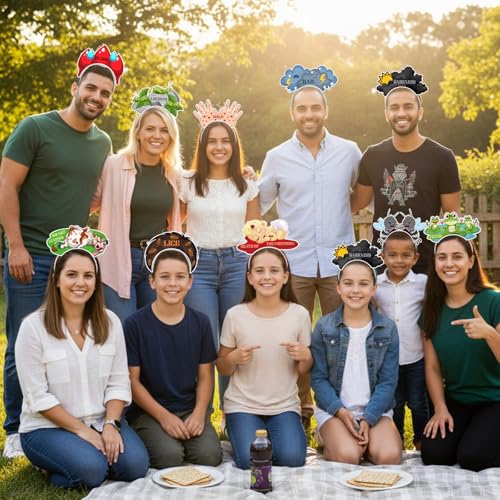 Blosssound 10 Pcs Passover Headbands Ten Plagues Party Favor Gift Passover Paper Head Bopper Cartoon Animal Pesach Headwear Seder Dress up Party Costume Accessories Photo Prop Decoration Supplies - style: Passover