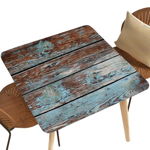Square Table Topper Covers Caps Seamless Wood Floor Texture Background Elastic Fitted Tablecloth Suit for 60"x60" Square Table Style139 - color: Wooden Texture 19, size: Fitted for 60"x60" Square Table