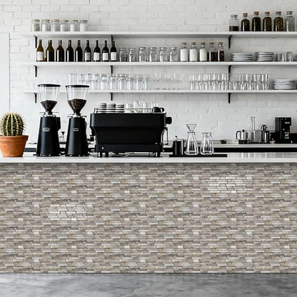 ViibXfans-3D Textured Peel and Stick Backsplash Tiles - 20-Sheets 9.69"x4.72" Waterproof Self-Adhesive Backsplashes Tile for Kitchen,Bathroom-Granite - color: Granite