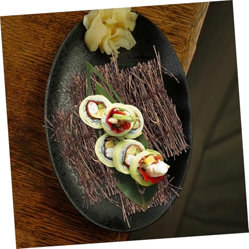 LIFKOME 6pcs Bamboo Sushi Serving Plate Decor Rustic Japanese Sashimi Display Fence for Food Photography Elegant Table Ornaments for Sushi Restaurants and Home Use