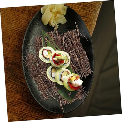 LIFKOME 6pcs Bamboo Sushi Serving Plate Decor Rustic Japanese Sashimi Display Fence for Food Photography Elegant Table Ornaments for Sushi Restaurants and Home Use