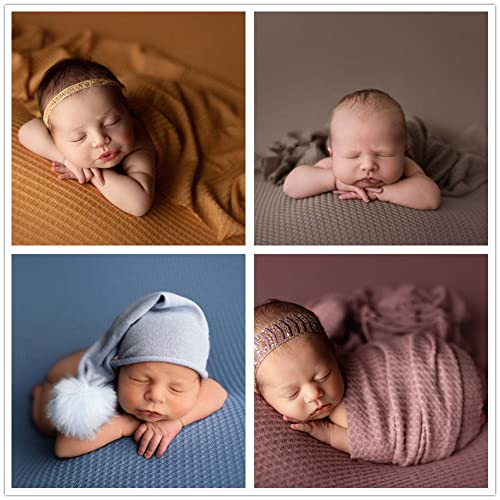 Newborn Photography Props Blanket Wrap Soft Knitted Stretch Baby Boys Girls Photoshoot Prop Cloth (White) - color: White