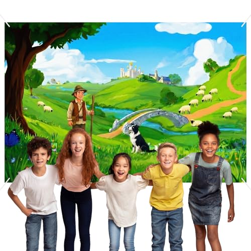 Hosuly 2026 VBS Backdrop Decoration 9 x 6 ft Emerald Isle Theme Backdrop for Vacation Bible School Classroom Summer Camps Photo Booth Props Background Exploring The Words of Psalm 23