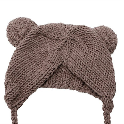 ECYC Newborn Baby Bear Hat Beanie with Bear Dolls Photography Accessories,Brown - color: Brown