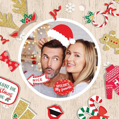 Christmas Photo Booth Props Kit(32Pcs) DIY Photo Booth Prop Pose Sign Kits for Adults Kids for Christmas Party Supplies (Style 2) - color: Style 2