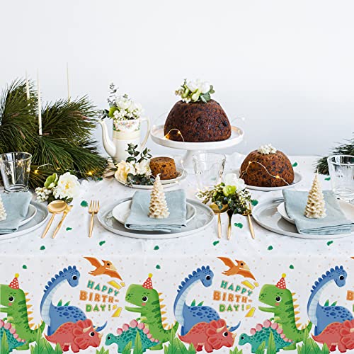 Dinosaur Party Supplies Disposable Tablecloth - Waterproof Plastic Rectangular Table Cover for Boys Kids Birthday, Baby Shower Decorations - 3PCS 54 X 108 Inch - style: dinosaur
