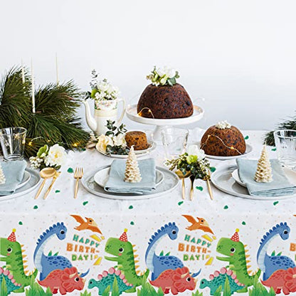 Dinosaur Party Supplies Disposable Tablecloth - Waterproof Plastic Rectangular Table Cover for Boys Kids Birthday, Baby Shower Decorations - 3PCS 54 X 108 Inch - style: dinosaur