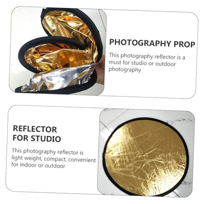 NUOBESTY 2pcs 30cm Photography Light Bounce Board 2-in-1 Gold Silver Collapsible Photo Reflector for Studio and Outdoor Shooting, Portable Lighting Accessories for Photographers