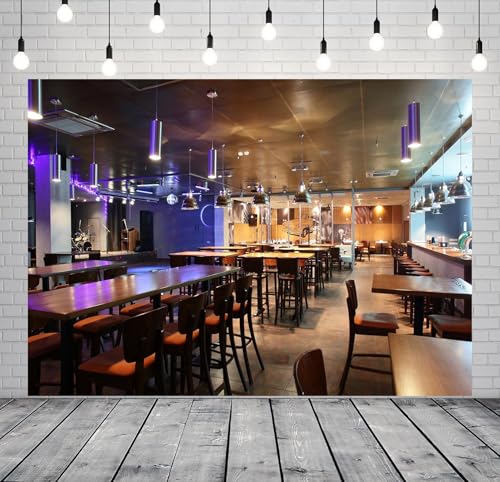 10x6.5ft Fabric European Luxury Restaurant Backdrop Restaurant Bar Club Background Modern Nightclub Bar Party Decorations Portrait Photoshoot Studio Props - size: 10x6.5ft