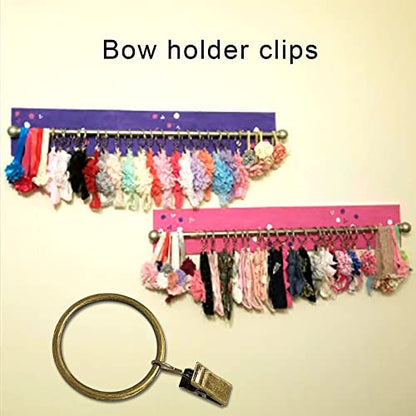 WeeksEight 40 Pack Bronze Curtain Rings with Clips, Curtain Hooks Hangers Clip Rings for Hanging Drapes Bows Hat, Drapery Rings 1.5 in I D, Fits up to 1.2 in Diameter Curtain Rod. - color: Bronze, size: 1.5" I D Set of 40